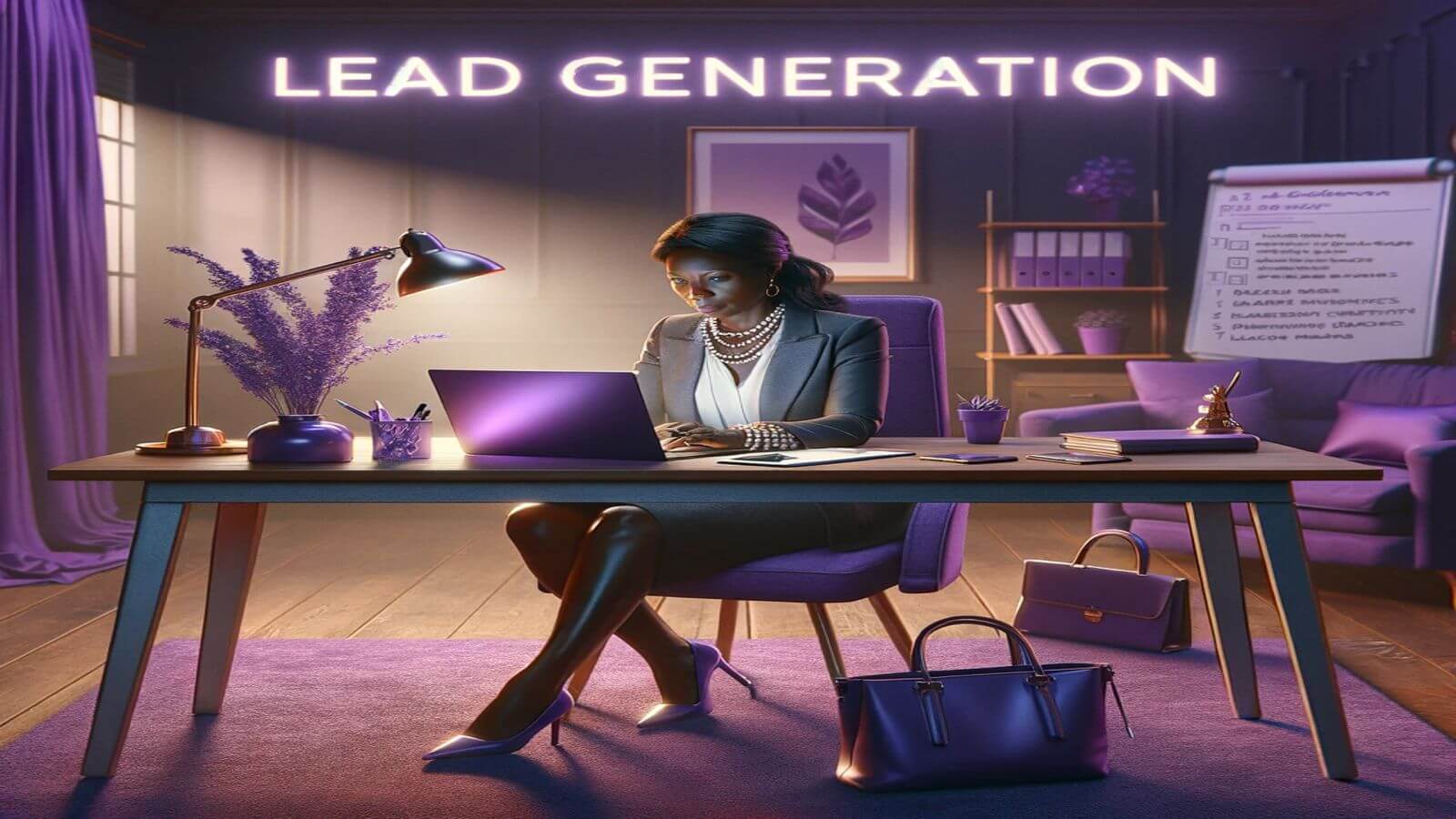 Image depicting 'Life Coach Lead Generation' in bold purple text against a vibrant background. Abstract coaching-related icons and symbols accent the text, conveying growth and strategy in client acquisition for life coachesImage depicting 'Life Coach Lead Generation' in bold purple text against a vibrant background. Abstract coaching-related icons and symbols accent the text, conveying growth and strategy in client acquisition for life coaches